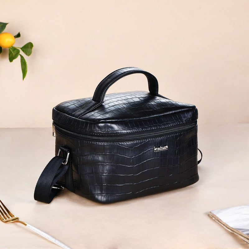 Black Croco Insulated Lunch Bag Nestasia
