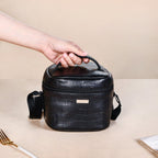 Black Croco Lunch Bag With Insulation Nestasia