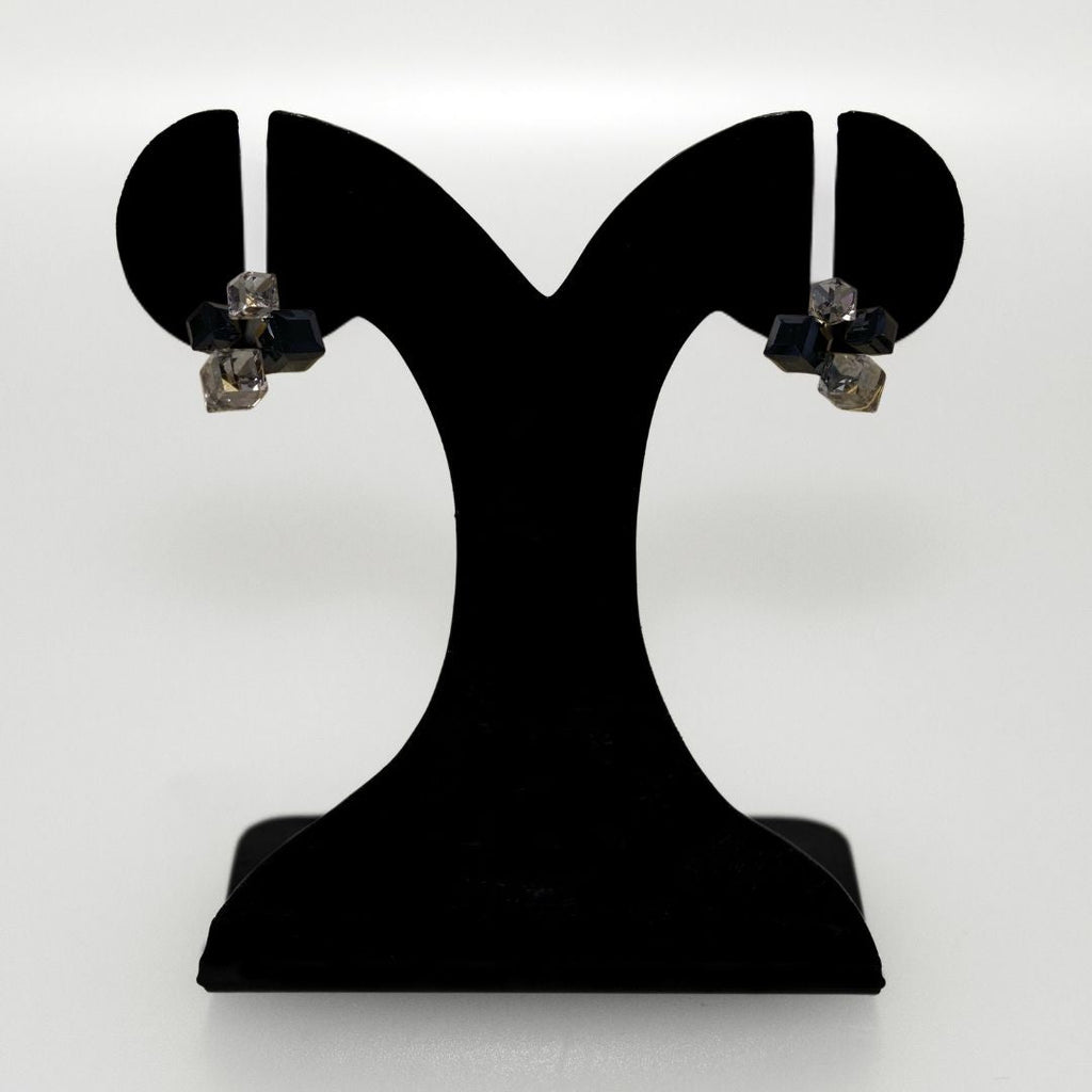 Black Cube Cluster Earrings Nestasia