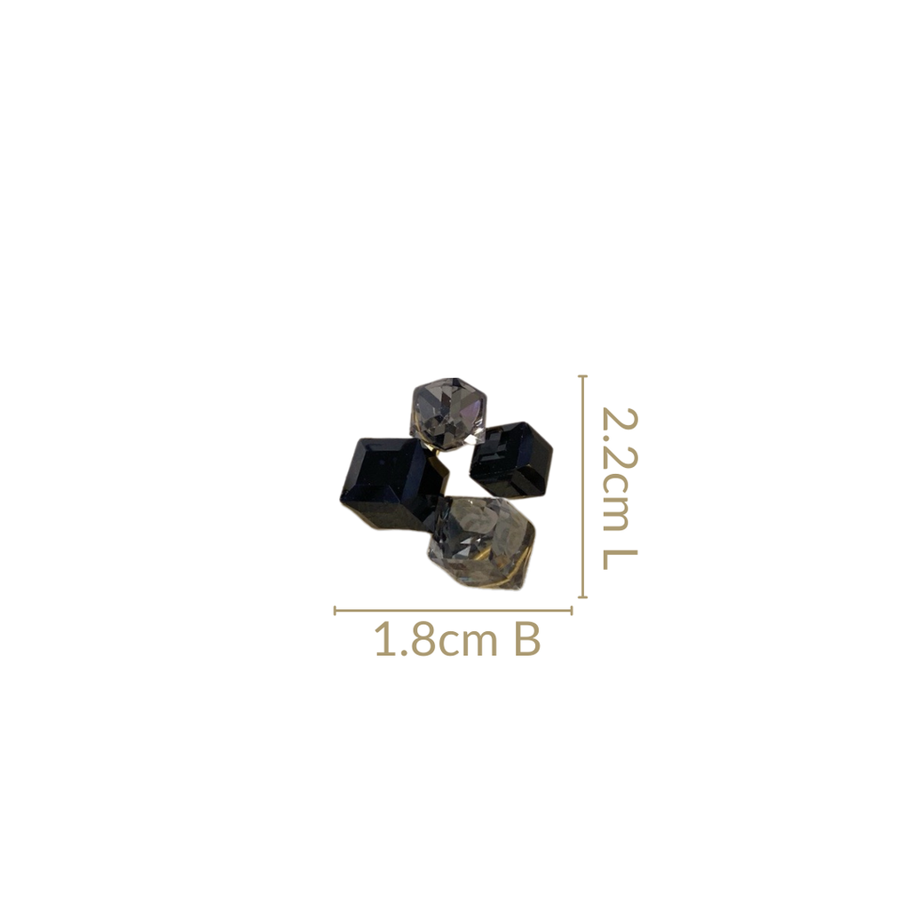 Black Cube Cluster Earrings Nestasia