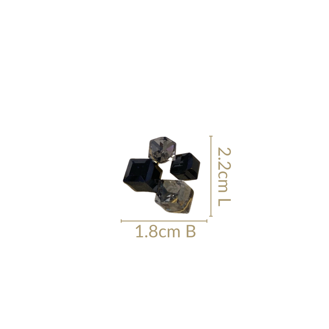 Black Cube Cluster Earrings Nestasia