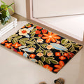 Black Floral Coir Mat 36x24 Inch Nestasia