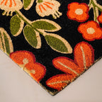 Black Floral Coir Mat 36x24 Inch Nestasia