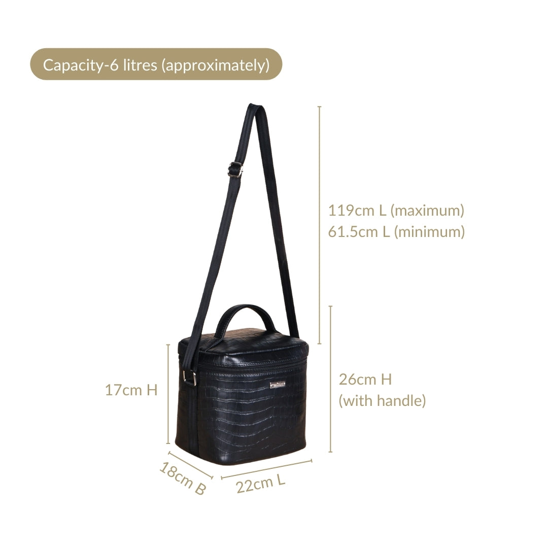 Classic Luxury Insulated Lunch Bag Black Nestasia