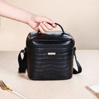 Classic Luxury Insulated Lunch Bag Black Nestasia