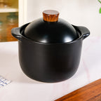 Maison Black Glazed Cooking Pot With Lid 5800ml Nestasia