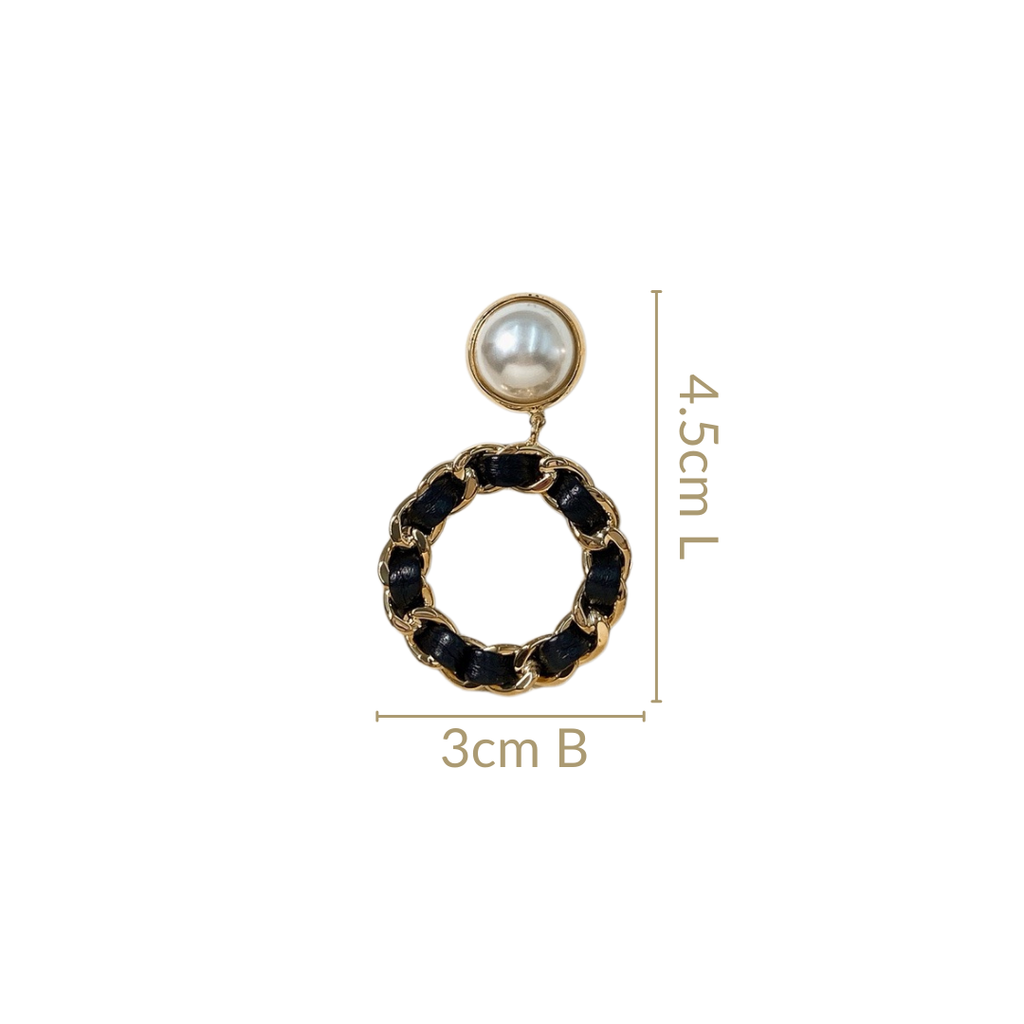 Black On Gold Dangling Earrings Nestasia
