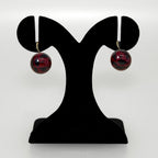 Abstract Patterned Maroon Bead Earrings Nestasia