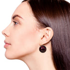Abstract Patterned Maroon Bead Earrings Nestasia