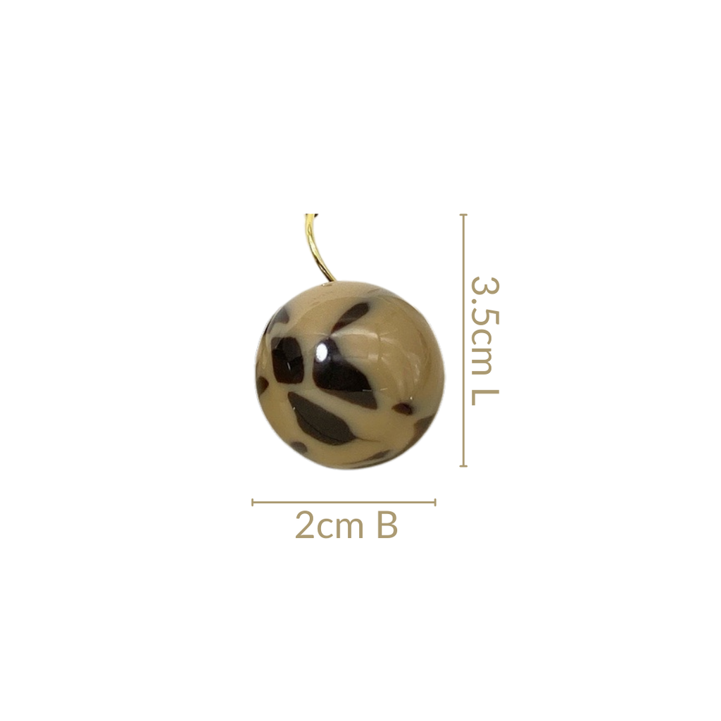 Black Patterned Brown Bead Earrings Nestasia