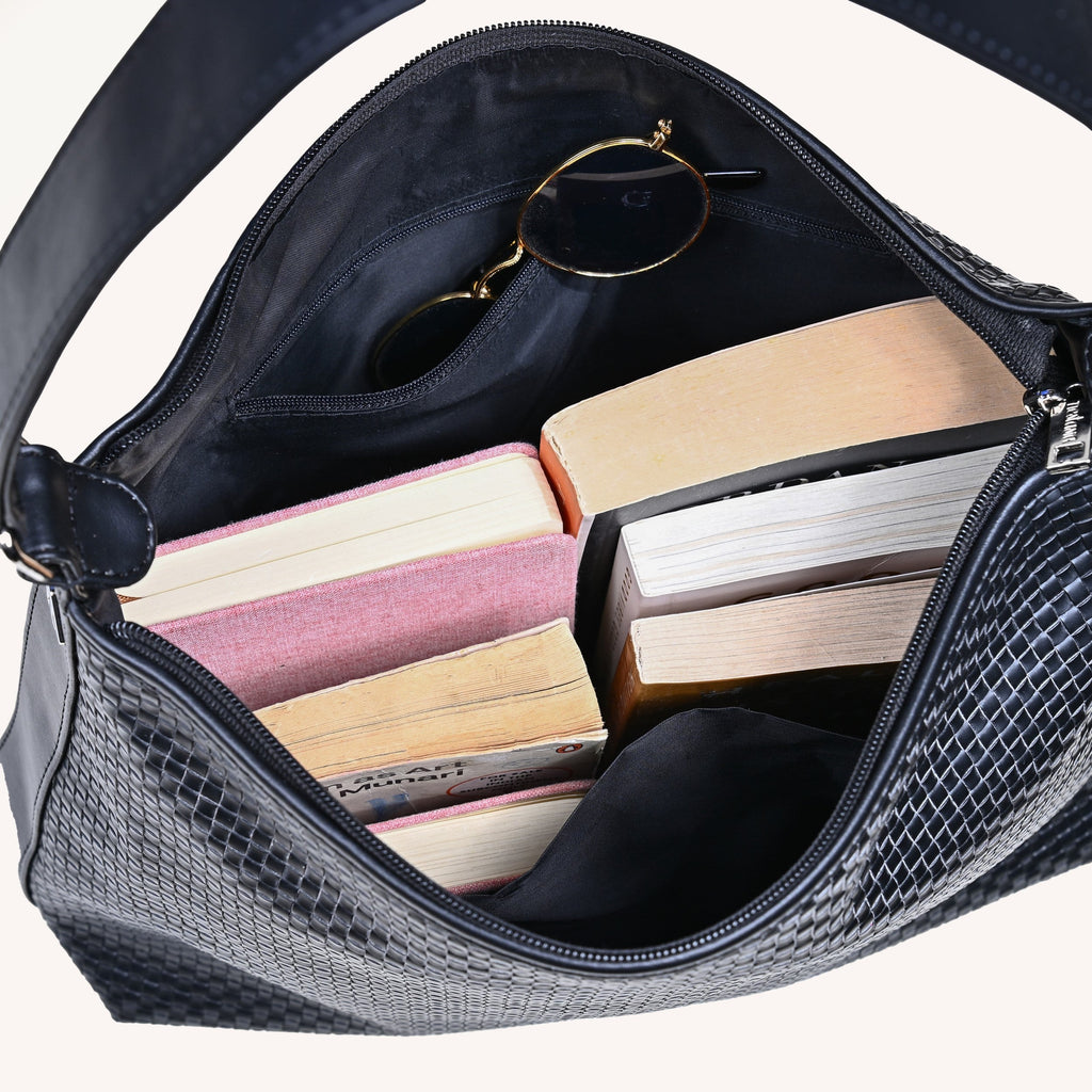 Black Soi Trendy Hobo Handbag Nestasia
