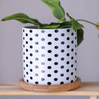 Ebony & Ivory Ceramic Planter With Coaster Set Of 8 Nestasia