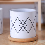 Ebony & Ivory Ceramic Planter With Coaster Set Of 8 Nestasia