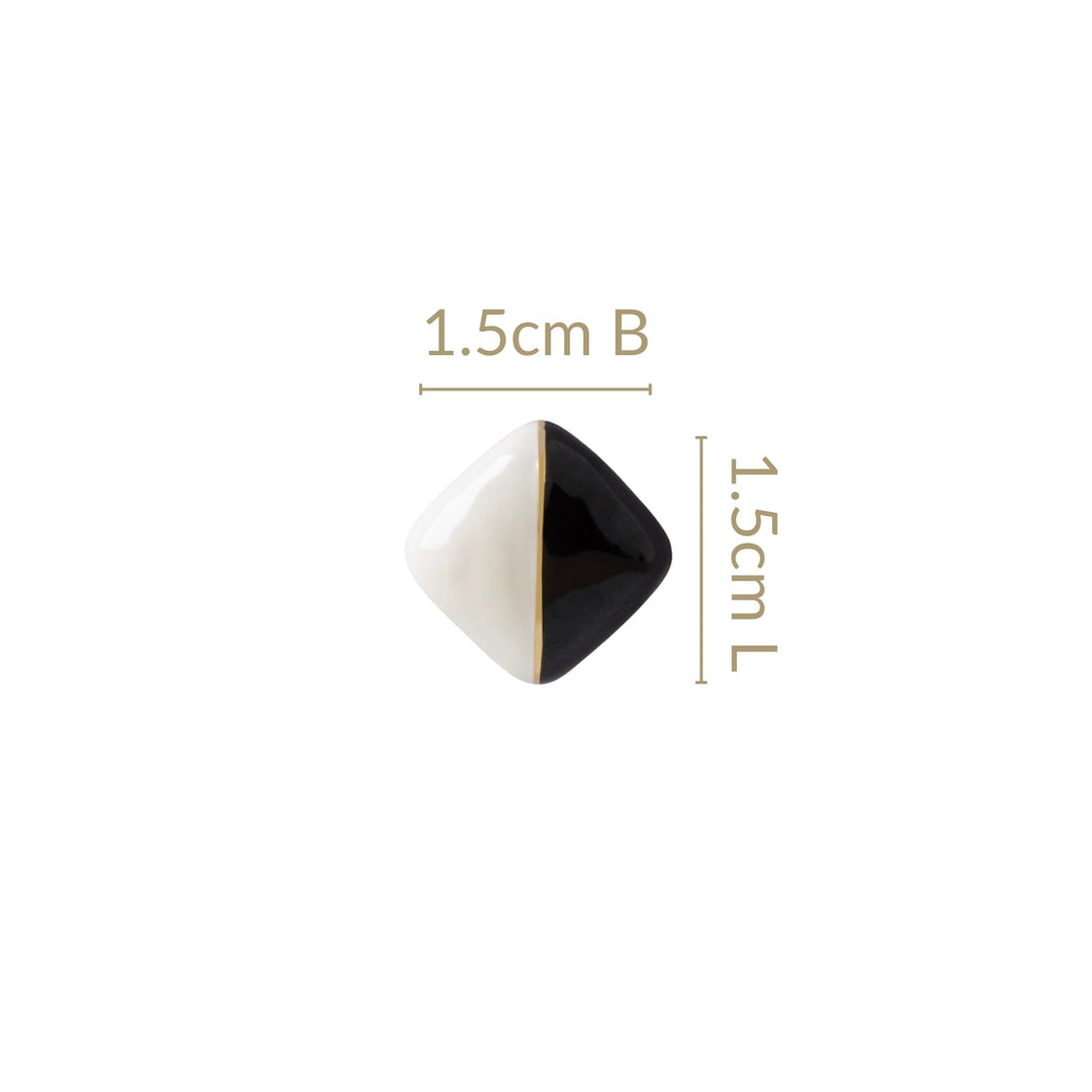 Black And White Square Studs Nestasia