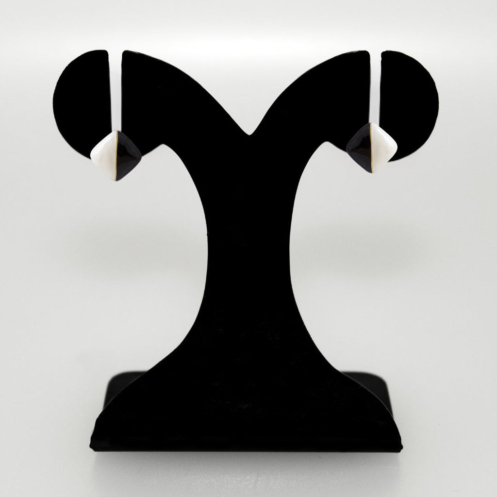 Black And White Square Studs Nestasia