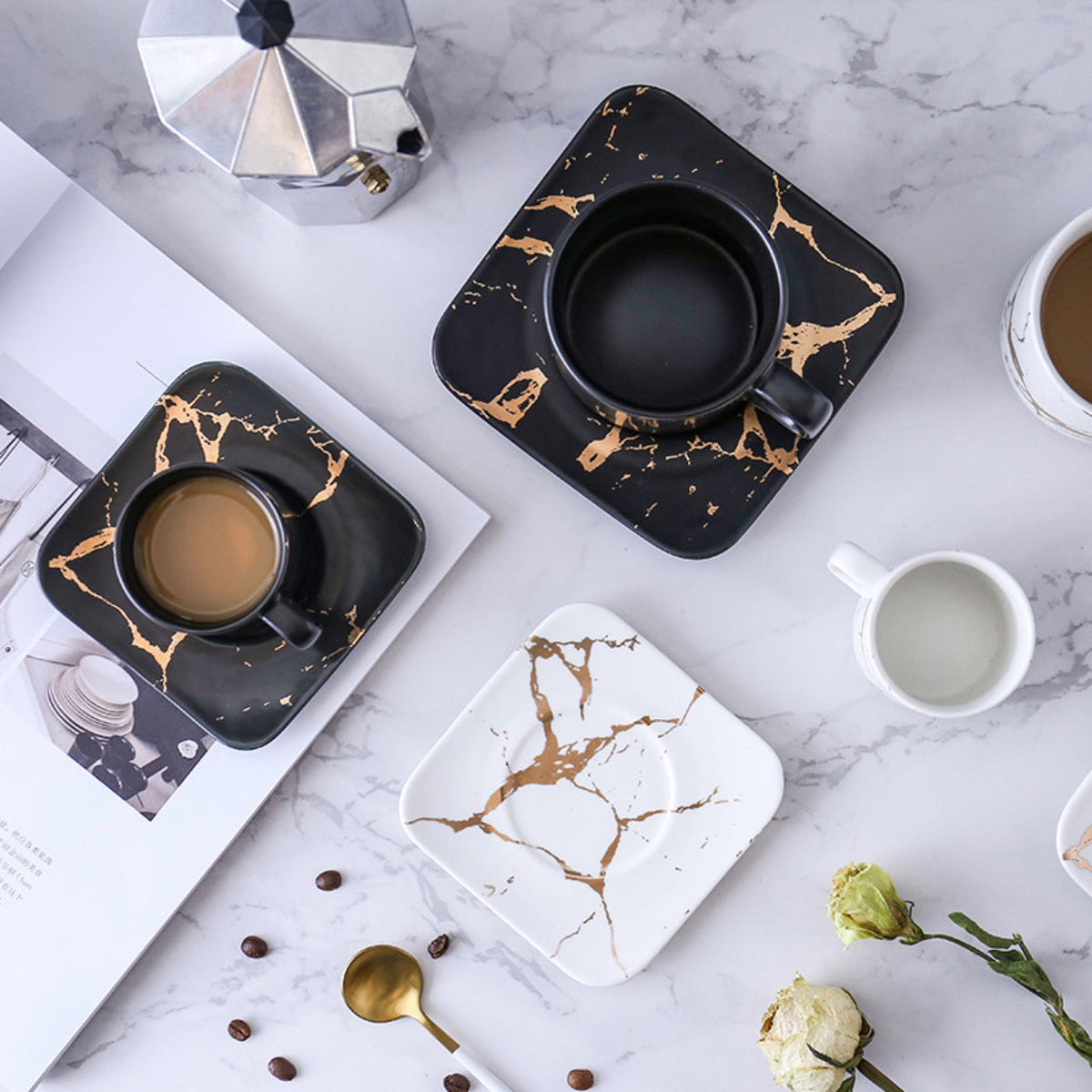 Marble Tea Cup and Saucer Nestasia