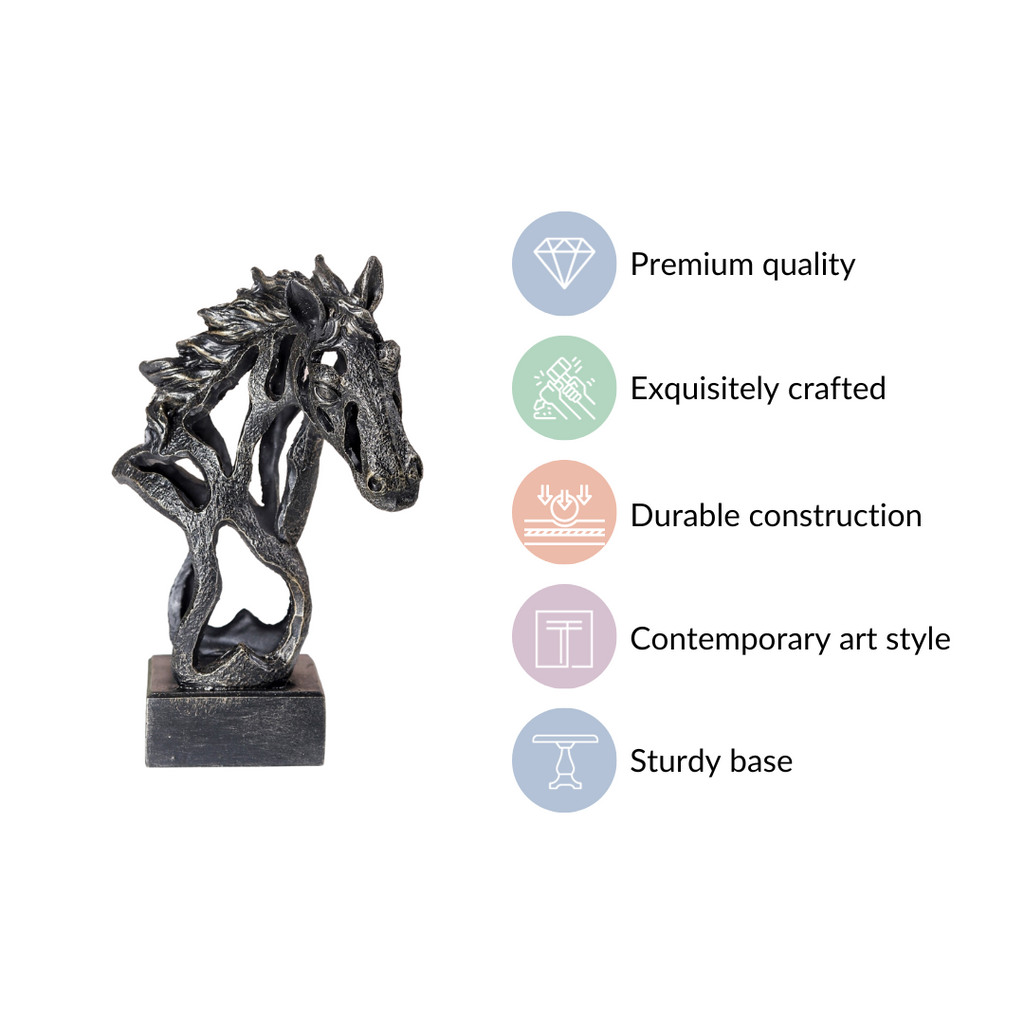 Black Horse Decorative Showpiece Nestasia