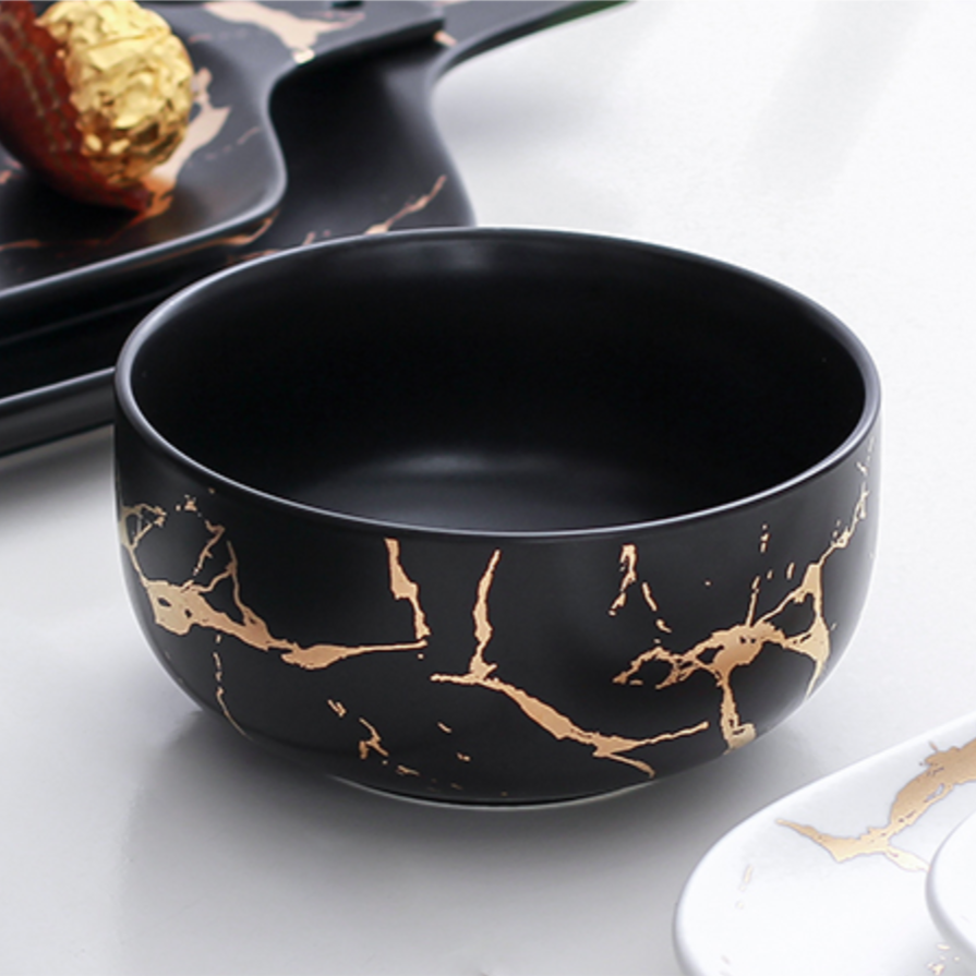 Black Marble Bowl 400 ml Nestasia