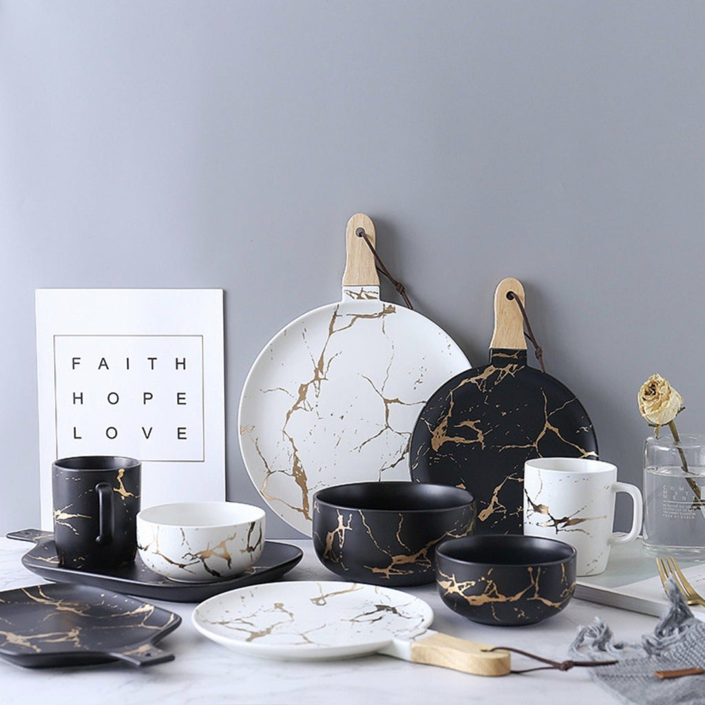Black Marble Bowl 400 ml Nestasia