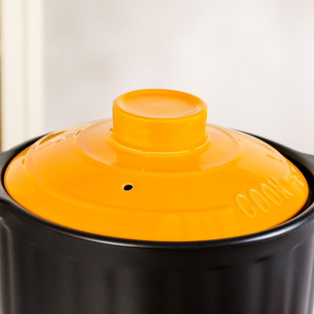 Ceramic Braising Cookpot With Orange Dome Lid 5500ml Nestasia