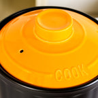Ceramic Braising Cookpot With Orange Dome Lid 5500ml Nestasia