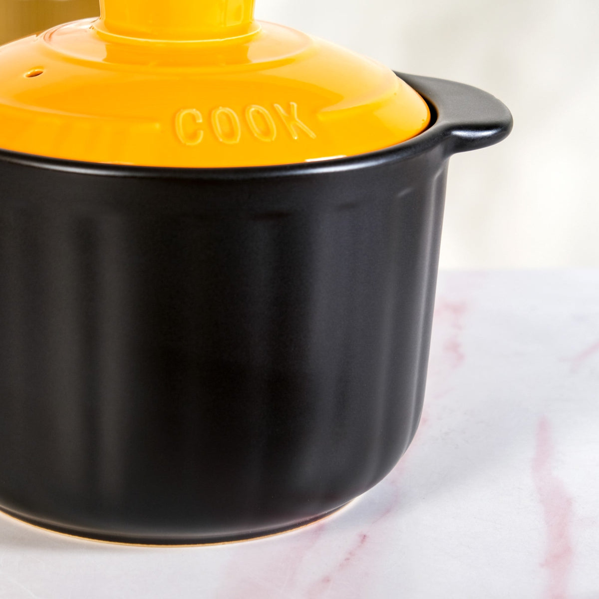 Ceramic Braising Cookpot With Orange Dome Lid 5500ml Nestasia