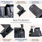 Black Crossbody Bag For Bottles Nestasia