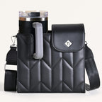 Black Crossbody Bag For Bottles Nestasia