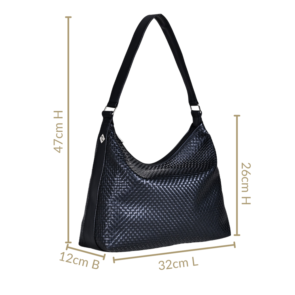 Black Soi Trendy Hobo Handbag Nestasia