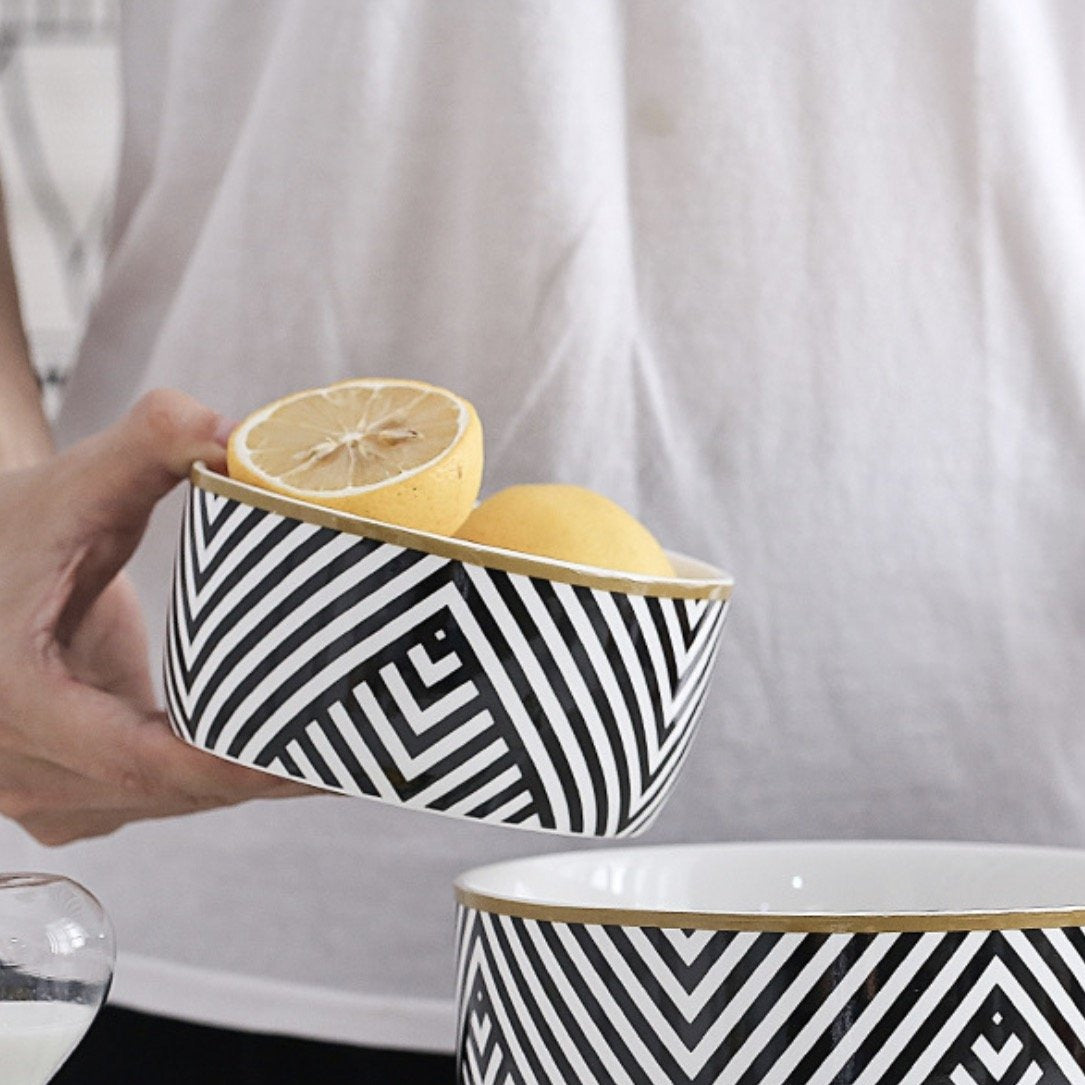 Black and White Bowl 400 ml Nestasia