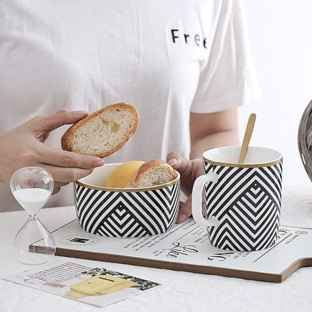 Black and White Bowl 400 ml Nestasia