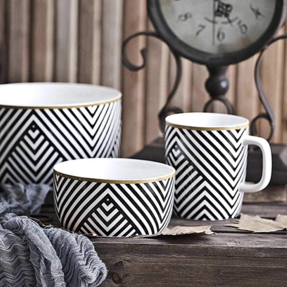 Black and White Bowl 400 ml Nestasia