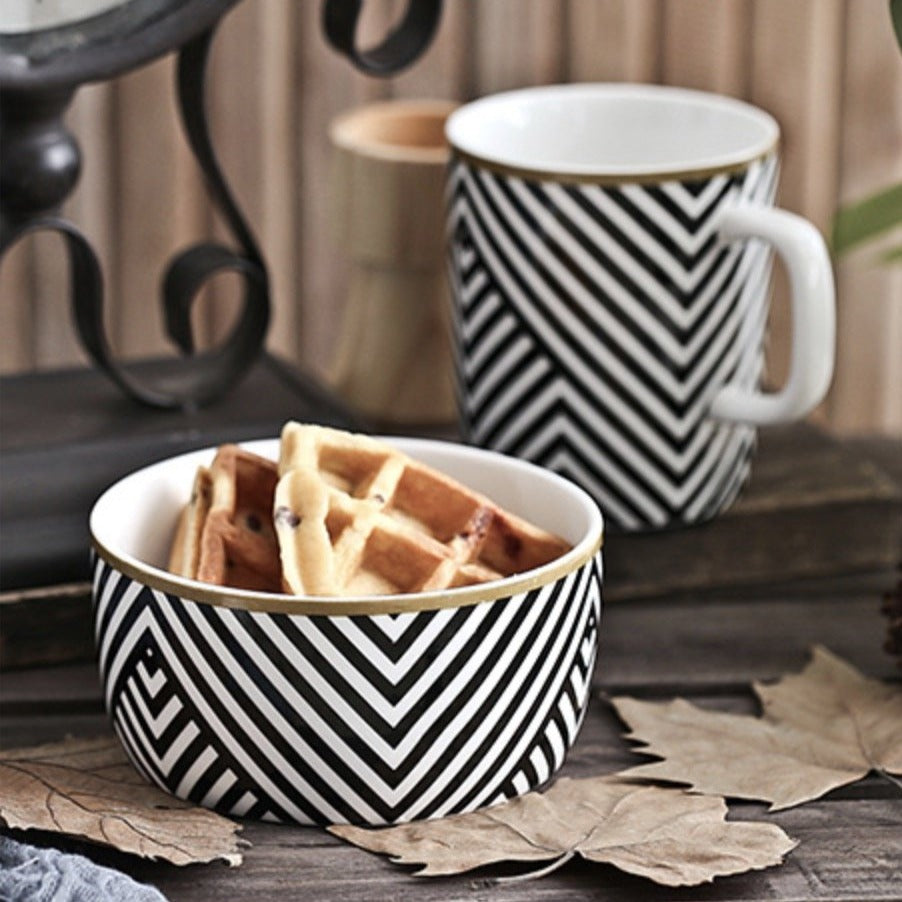 Black and White Bowl 400 ml Nestasia