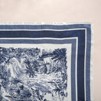 Toile De Jouy Pattern Fashion Silk Scarf Nestasia