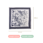 Toile De Jouy Pattern Fashion Silk Scarf Nestasia