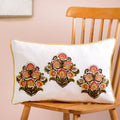 Bouquet Motif Cotton Canvas Embroidered Cushion Cover 50x30cm Nestasia