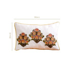Bouquet Motif Cotton Canvas Embroidered Cushion Cover 50x30cm Nestasia
