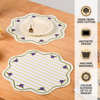 Bloom Lines Cotton Embroidered Table Mat Set Of 6 Nestasia