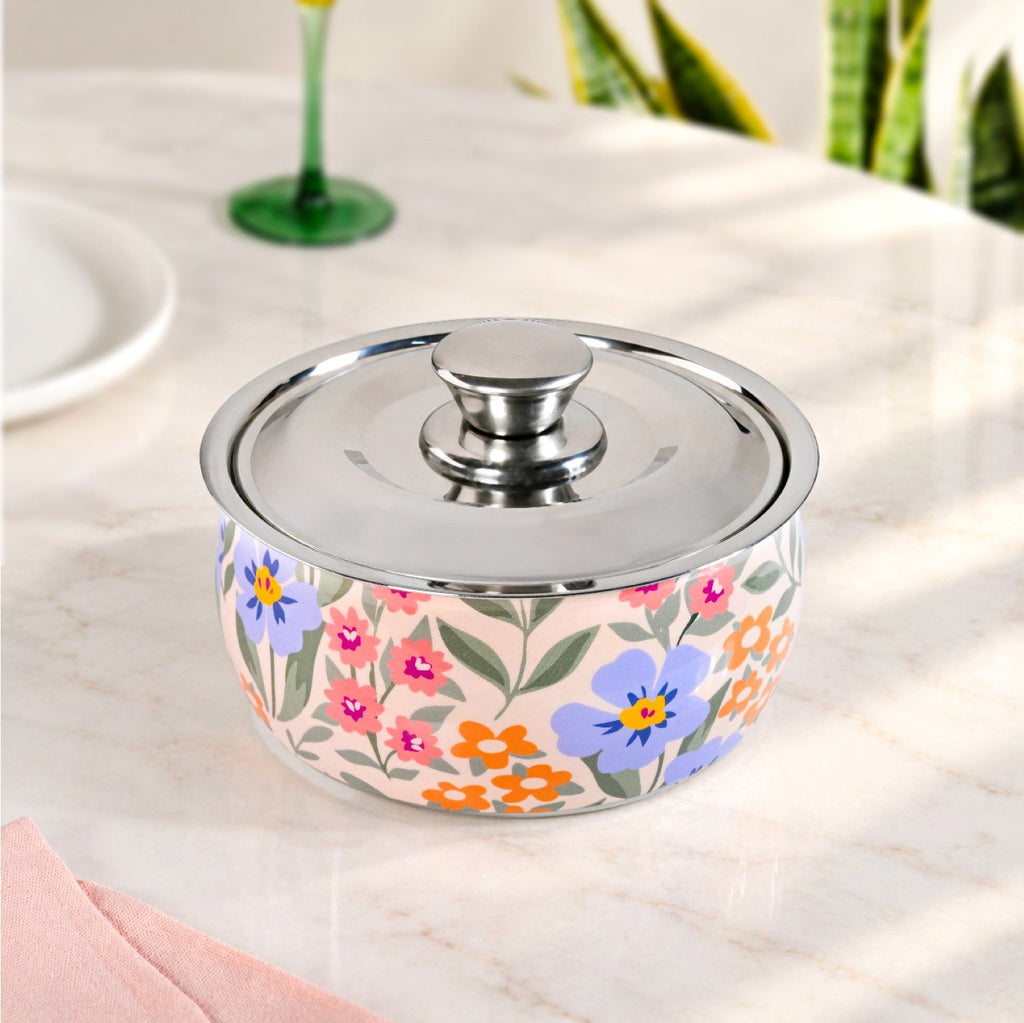 Bloomberry Stainless Steel Printed Casserole Nestasia