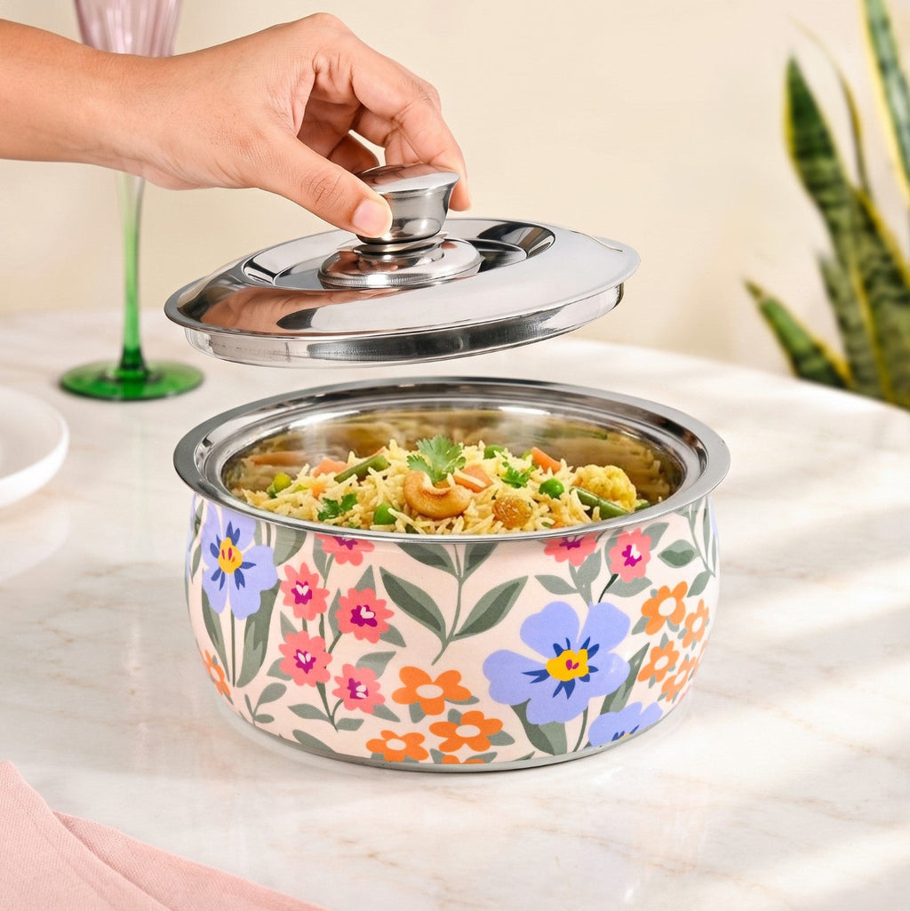 Bloomberry Stainless Steel Printed Casserole Nestasia