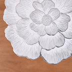 Silver And White Blooming Base Placemats Set Of 6 Nestasia