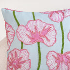 Blooming Blush Embroidered Cotton Cushion Cover 40x40cm Nestasia