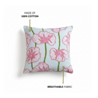 Blooming Blush Embroidered Cotton Cushion Cover 40x40cm Nestasia