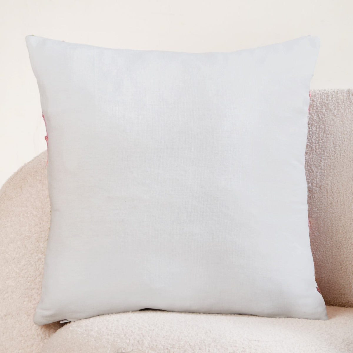 Blooming Blush Embroidered Cotton Cushion Cover 40x40cm Nestasia