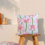 Blooming Blush Embroidered Cotton Cushion Cover 40x40cm Nestasia