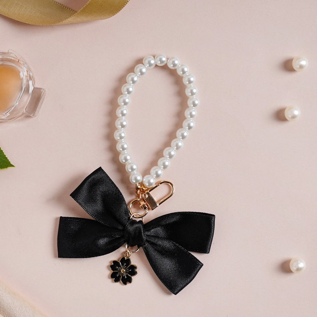 Blooming Bow Keychain With Pearl Dangler Nestasia
