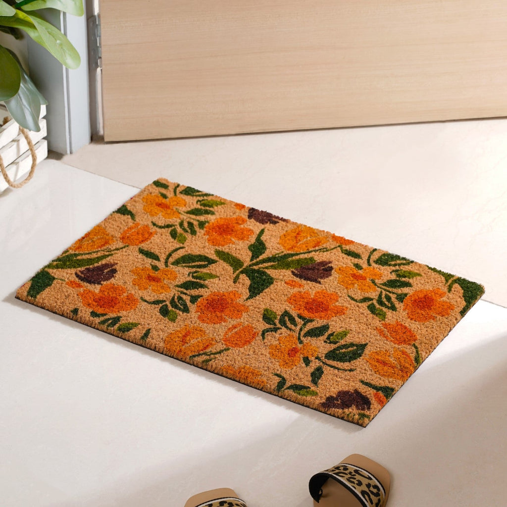 Blooming Daffodils Printed Coir Doormat 24x16 Inch Nestasia