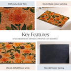 Blooming Daffodils Printed Coir Doormat 24x16 Inch Nestasia