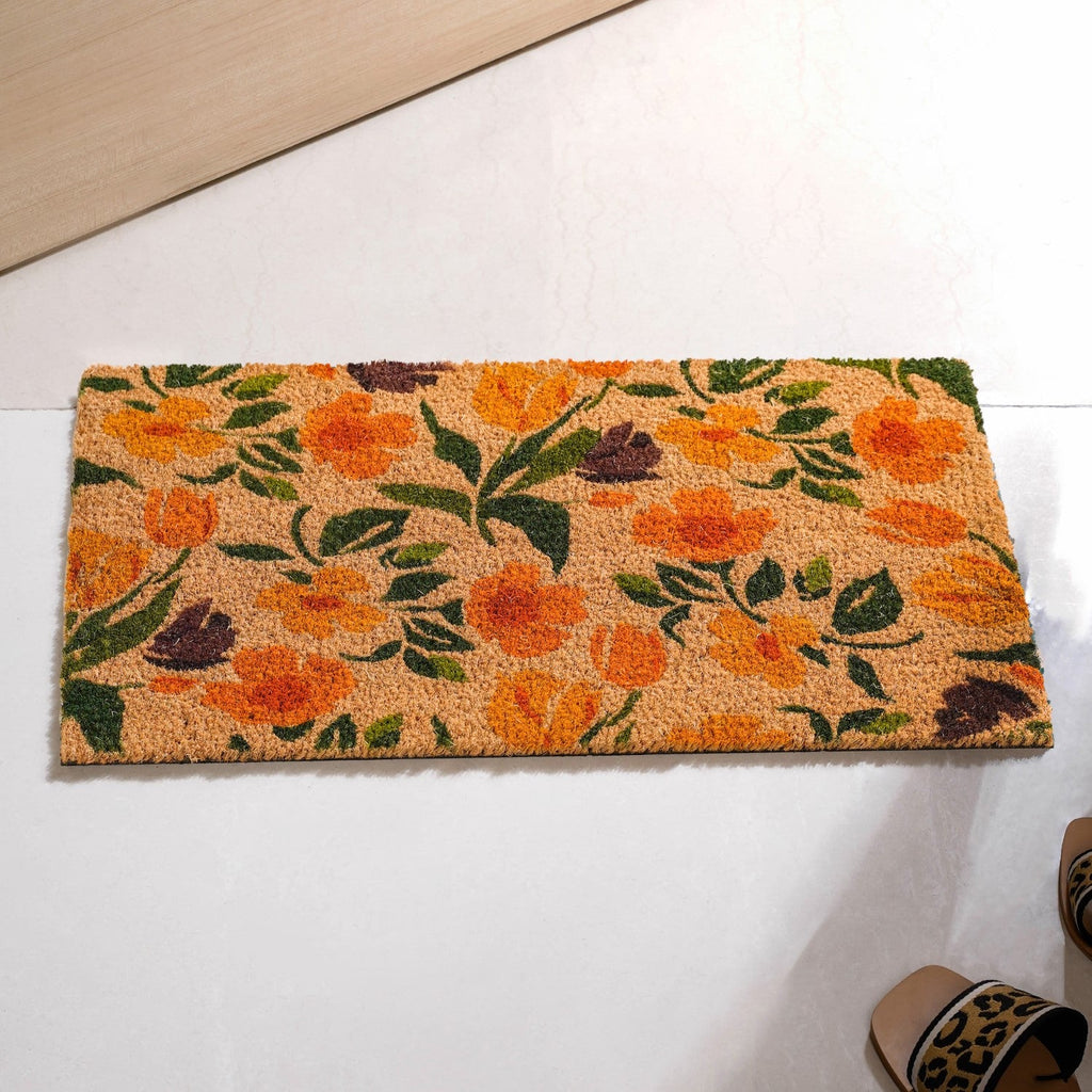 Blooming Daffodils Printed Coir Doormat 24x16 Inch Nestasia