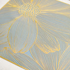 Chic Flower Rectangle Table Mat Set Of 6 Gold Blue Nestasia